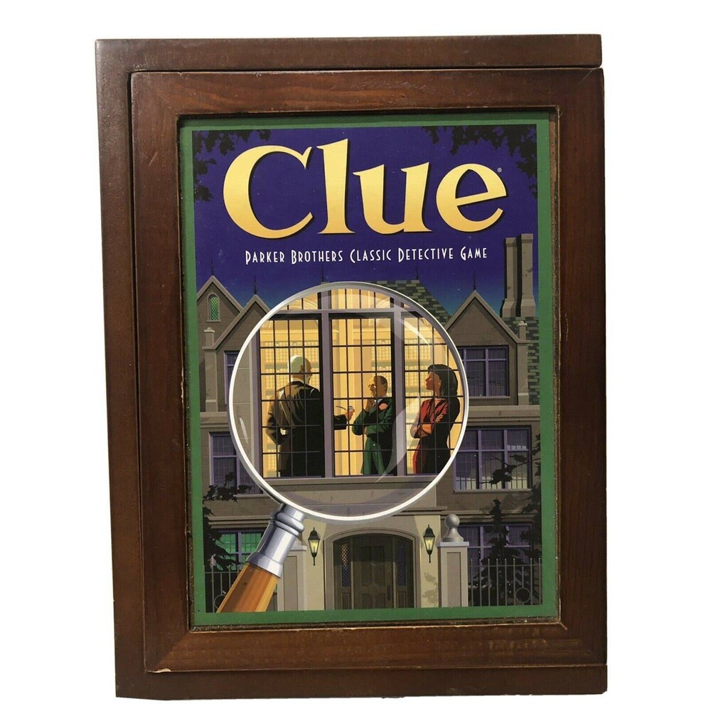Clue Vintage Game Collection Wooden Book Box Bookshelf Edition